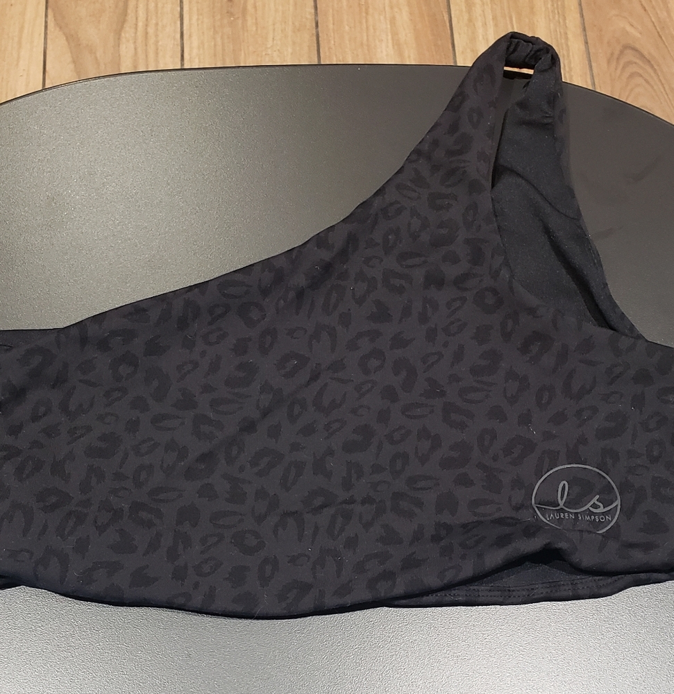 Ryderwear one shoulder animal print sports bra